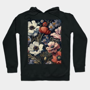 anemone and poppy flower pattern 2 Hoodie